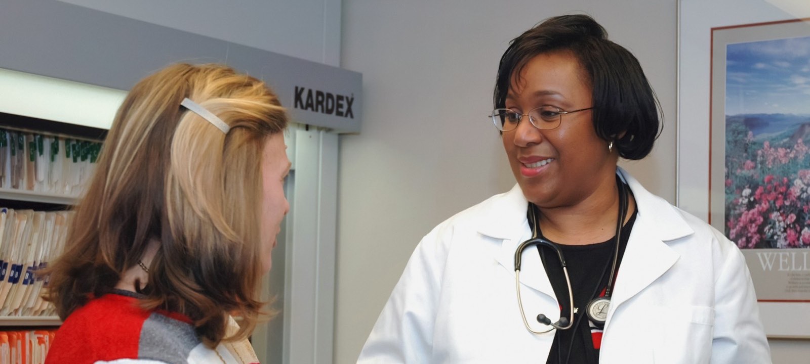 Doctor talking with a patient during a check-up